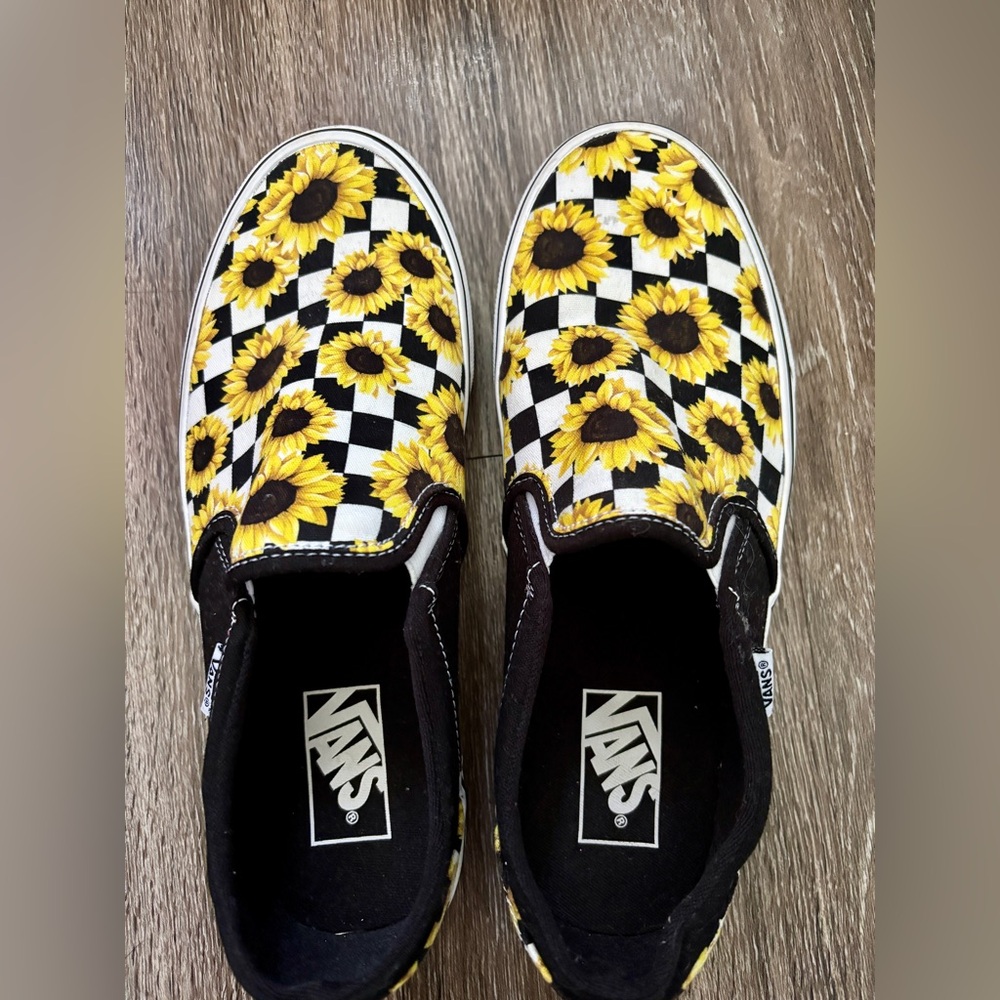 Vans Sunflower Slip-On Shoes - Black and Yellow